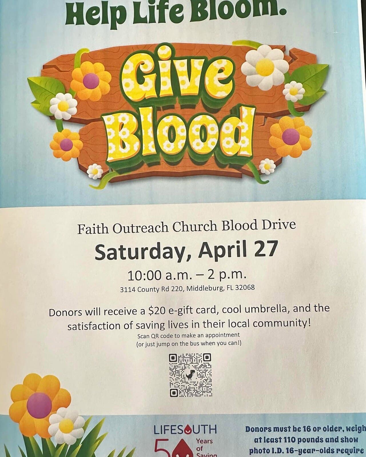The blood drive we hosted with LifeSouth