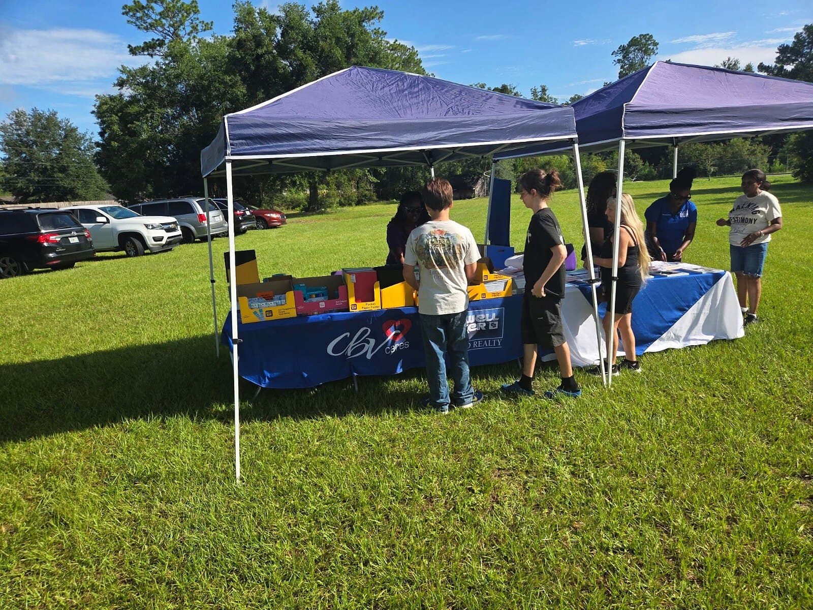 Sponsor tents on the field