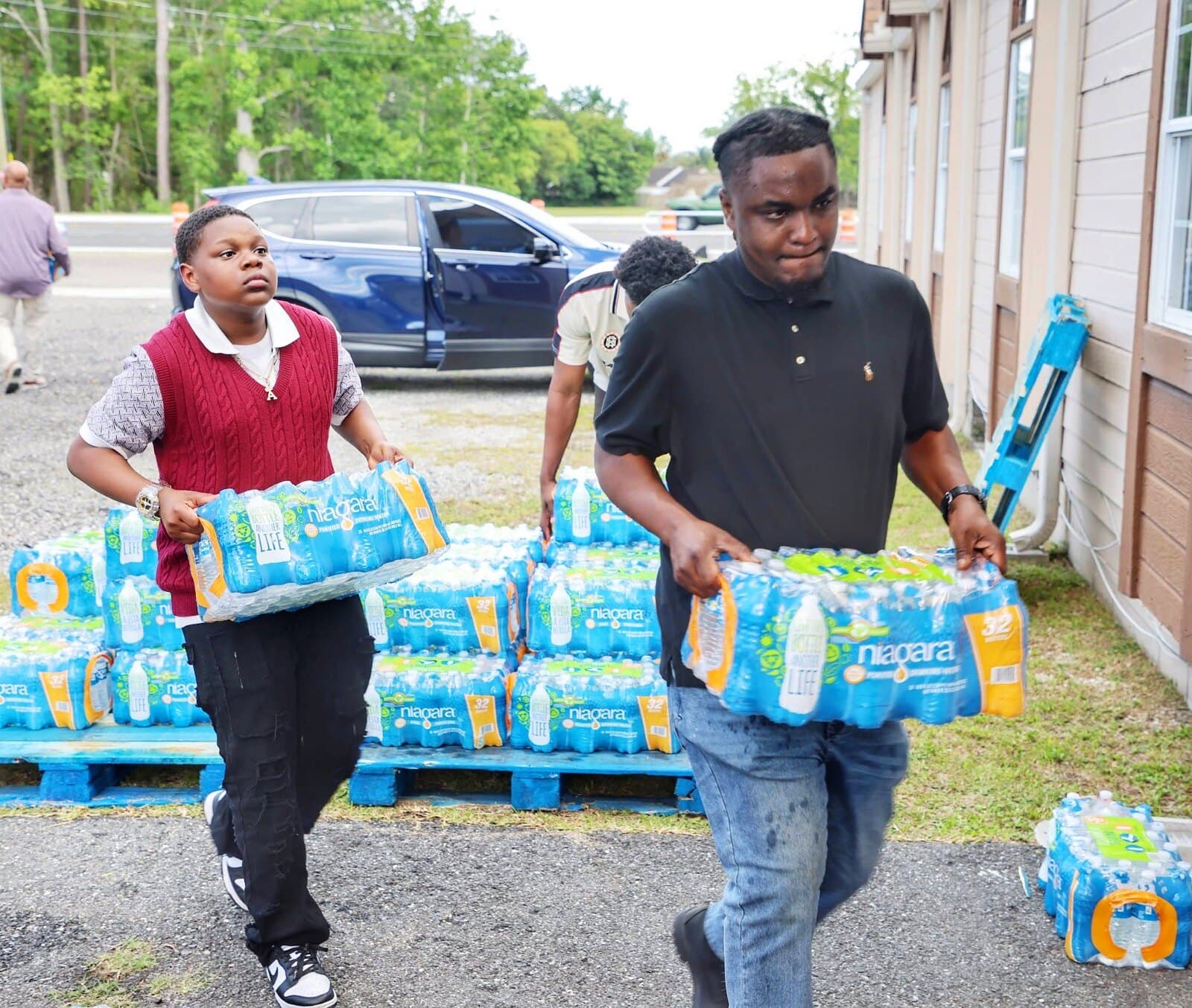 Our team at the community water giveaway